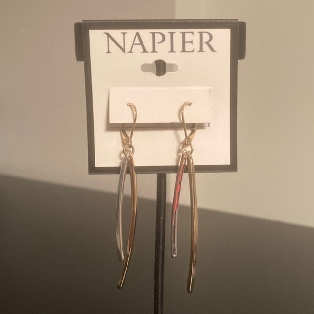 Napier Two-Tone Gold and Silver Earrings